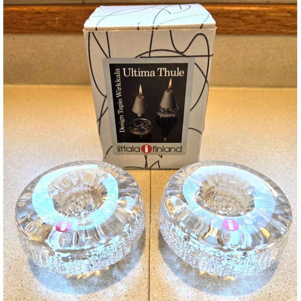 Iittala Ultima Thule Clear Tealight Candleholders Inspired by Melting Spring Ice